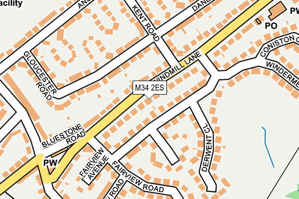 M34 2ES map - OS OpenMap – Local (Ordnance Survey)