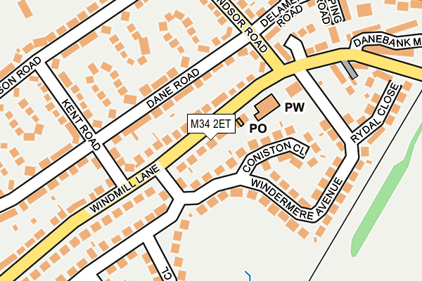 M34 2ET map - OS OpenMap – Local (Ordnance Survey)