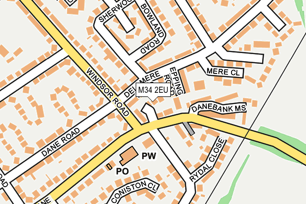 M34 2EU map - OS OpenMap – Local (Ordnance Survey)