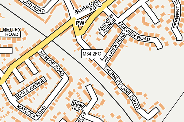 M34 2FG map - OS OpenMap – Local (Ordnance Survey)