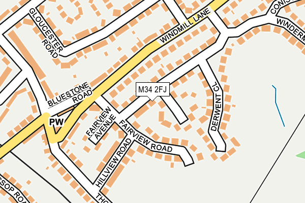 M34 2FJ map - OS OpenMap – Local (Ordnance Survey)