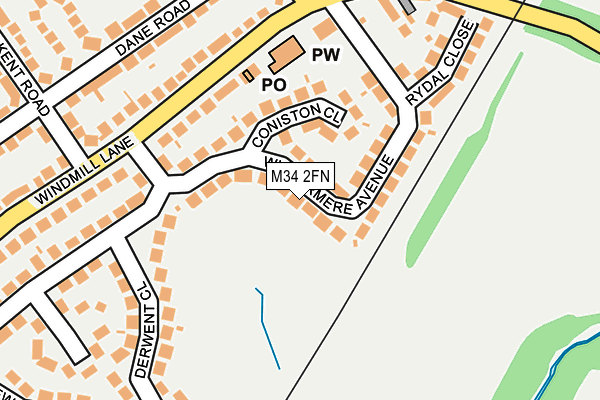 M34 2FN map - OS OpenMap – Local (Ordnance Survey)