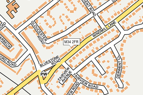M34 2FR map - OS OpenMap – Local (Ordnance Survey)
