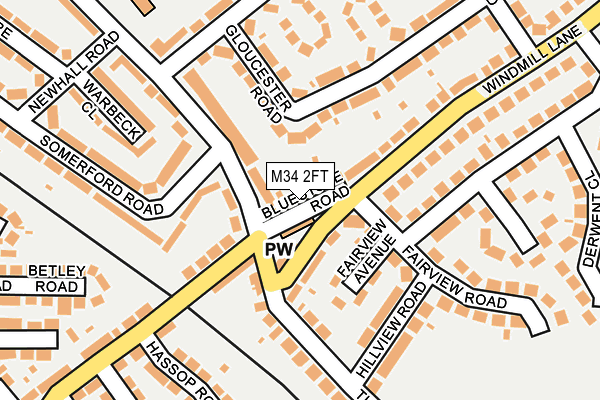 M34 2FT map - OS OpenMap – Local (Ordnance Survey)
