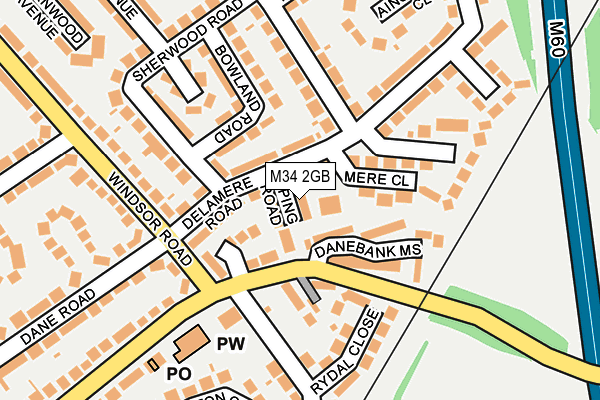 M34 2GB map - OS OpenMap – Local (Ordnance Survey)