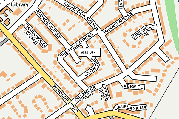 M34 2GD map - OS OpenMap – Local (Ordnance Survey)