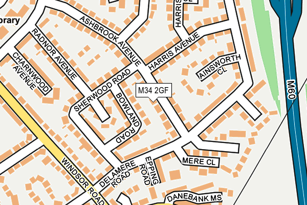 M34 2GF map - OS OpenMap – Local (Ordnance Survey)