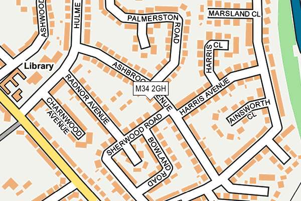 M34 2GH map - OS OpenMap – Local (Ordnance Survey)