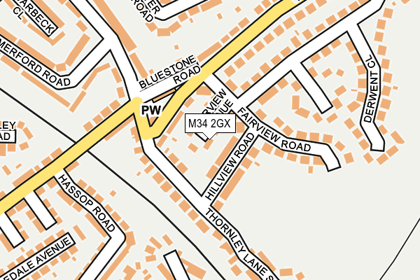 M34 2GX map - OS OpenMap – Local (Ordnance Survey)