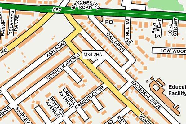 M34 2HA map - OS OpenMap – Local (Ordnance Survey)