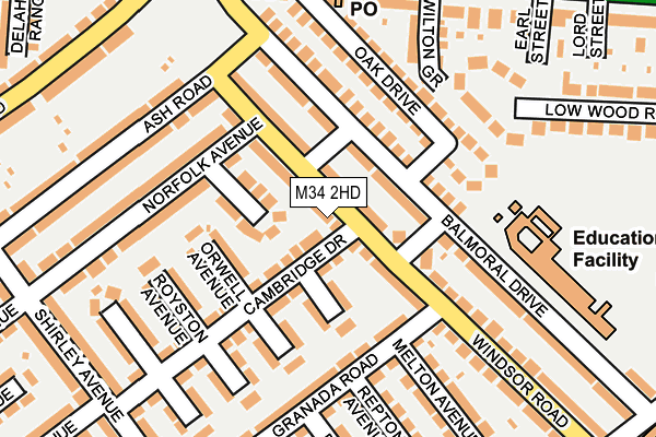 M34 2HD map - OS OpenMap – Local (Ordnance Survey)