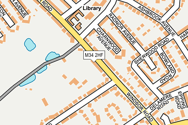 M34 2HF map - OS OpenMap – Local (Ordnance Survey)