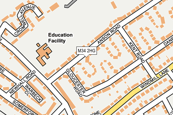 M34 2HG map - OS OpenMap – Local (Ordnance Survey)