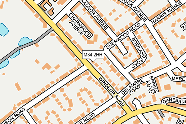 M34 2HH map - OS OpenMap – Local (Ordnance Survey)