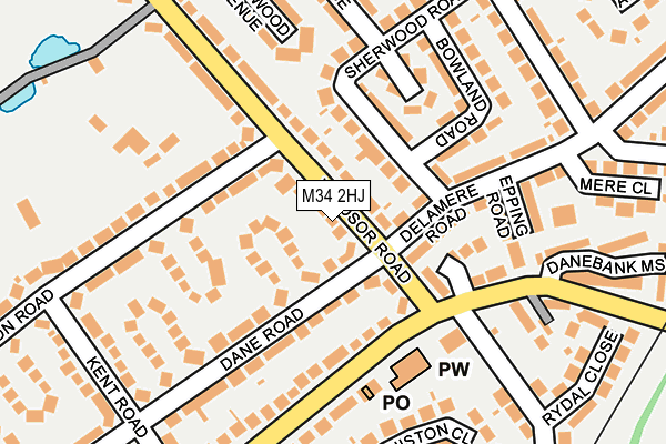 M34 2HJ map - OS OpenMap – Local (Ordnance Survey)