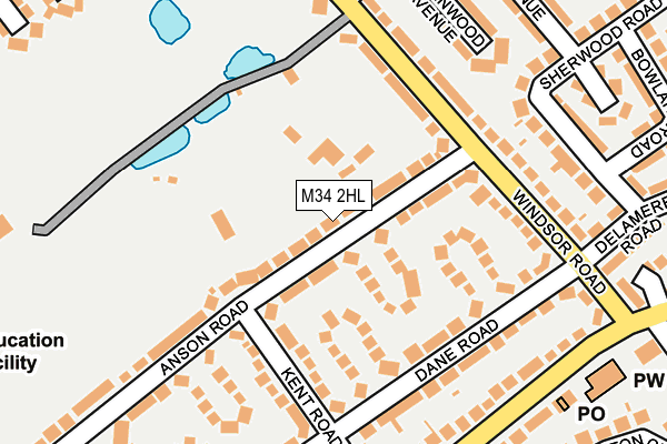 M34 2HL map - OS OpenMap – Local (Ordnance Survey)