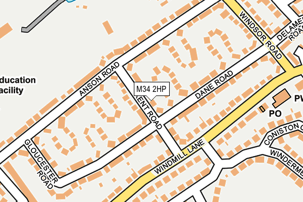M34 2HP map - OS OpenMap – Local (Ordnance Survey)