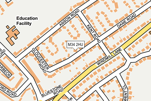 M34 2HU map - OS OpenMap – Local (Ordnance Survey)