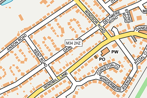 M34 2HZ map - OS OpenMap – Local (Ordnance Survey)