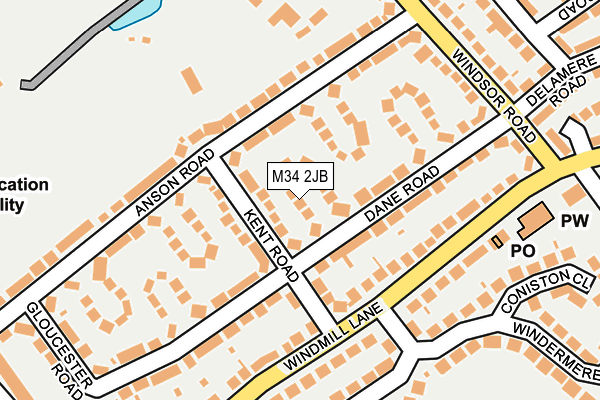 M34 2JB map - OS OpenMap – Local (Ordnance Survey)