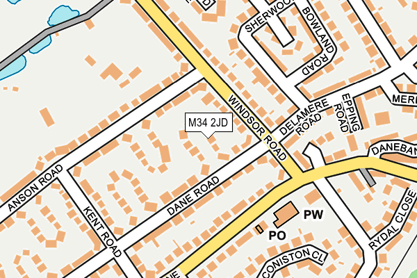 M34 2JD map - OS OpenMap – Local (Ordnance Survey)