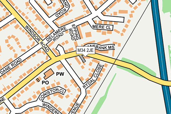 M34 2JE map - OS OpenMap – Local (Ordnance Survey)