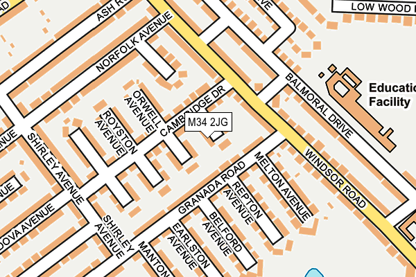M34 2JG map - OS OpenMap – Local (Ordnance Survey)