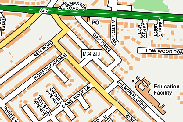 M34 2JU map - OS OpenMap – Local (Ordnance Survey)