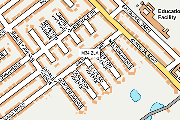 M34 2LA map - OS OpenMap – Local (Ordnance Survey)