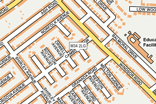 M34 2LG map - OS OpenMap – Local (Ordnance Survey)