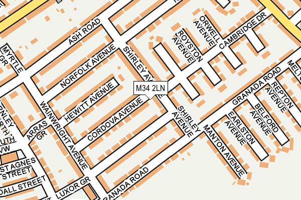 M34 2LN map - OS OpenMap – Local (Ordnance Survey)