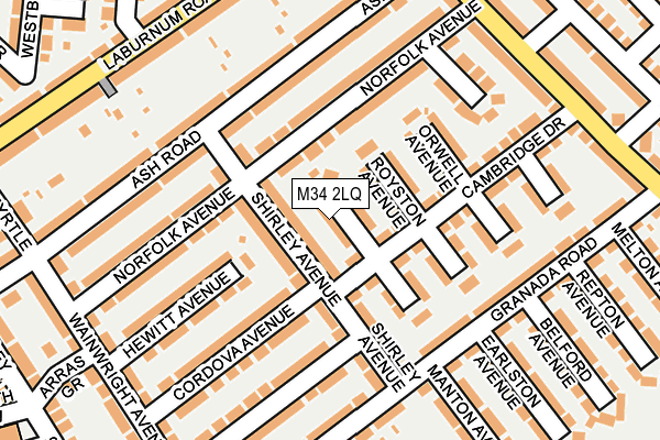 M34 2LQ map - OS OpenMap – Local (Ordnance Survey)