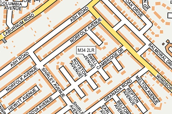 M34 2LR map - OS OpenMap – Local (Ordnance Survey)