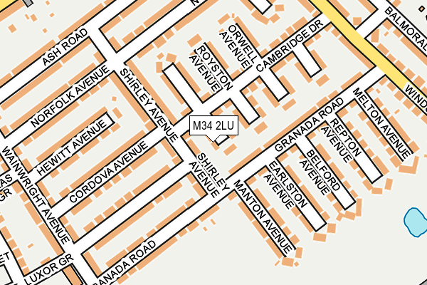 M34 2LU map - OS OpenMap – Local (Ordnance Survey)