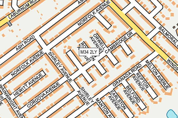 M34 2LY map - OS OpenMap – Local (Ordnance Survey)