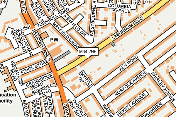 M34 2NE map - OS OpenMap – Local (Ordnance Survey)