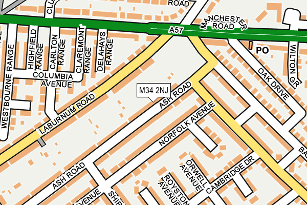 M34 2NJ map - OS OpenMap – Local (Ordnance Survey)