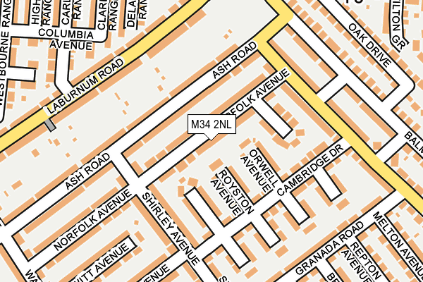 M34 2NL map - OS OpenMap – Local (Ordnance Survey)