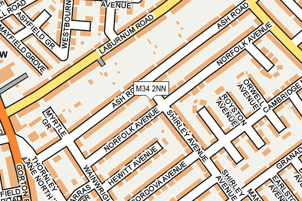 M34 2NN map - OS OpenMap – Local (Ordnance Survey)