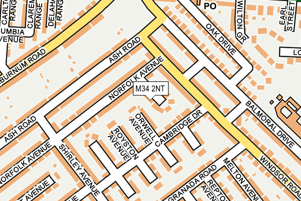 M34 2NT map - OS OpenMap – Local (Ordnance Survey)