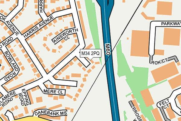 M34 2PQ map - OS OpenMap – Local (Ordnance Survey)