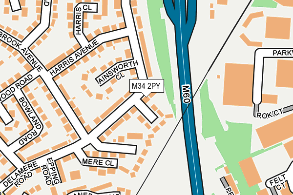 M34 2PY map - OS OpenMap – Local (Ordnance Survey)