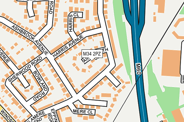 M34 2PZ map - OS OpenMap – Local (Ordnance Survey)