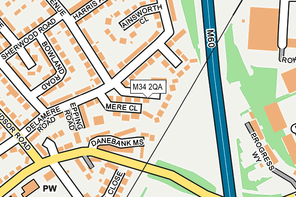 M34 2QA map - OS OpenMap – Local (Ordnance Survey)