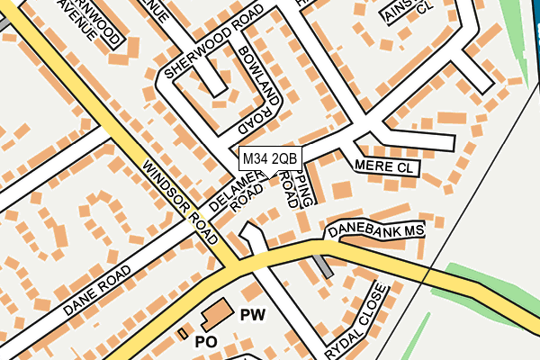 M34 2QB map - OS OpenMap – Local (Ordnance Survey)