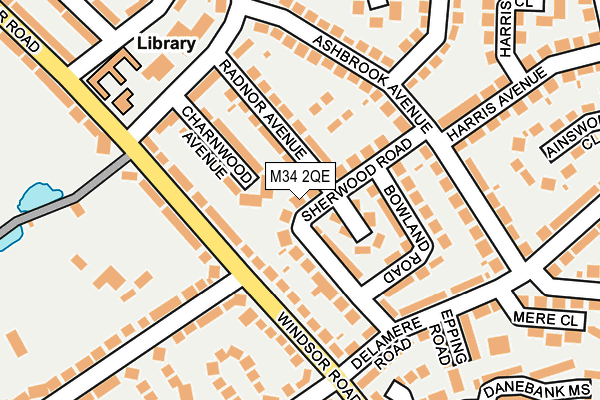 M34 2QE map - OS OpenMap – Local (Ordnance Survey)