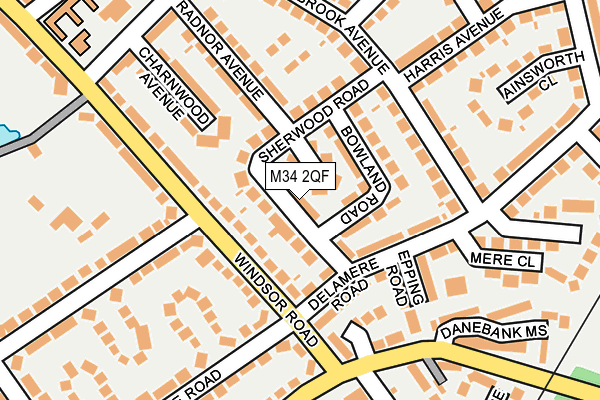 M34 2QF map - OS OpenMap – Local (Ordnance Survey)