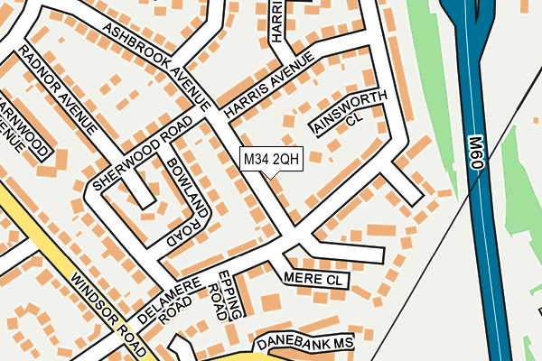 M34 2QH map - OS OpenMap – Local (Ordnance Survey)