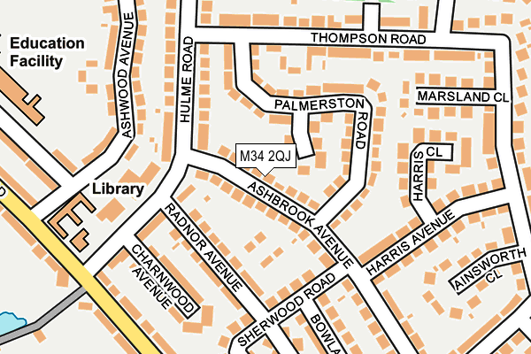 M34 2QJ map - OS OpenMap – Local (Ordnance Survey)
