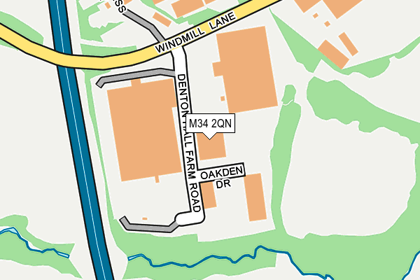 M34 2QN map - OS OpenMap – Local (Ordnance Survey)